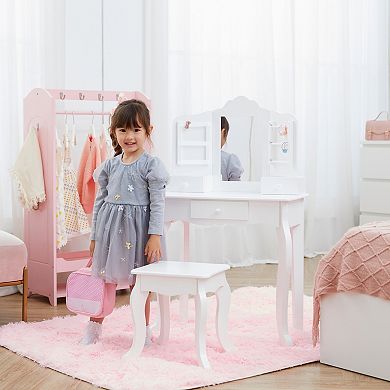 Teamson Kids Vanity Table & Stool with Storage