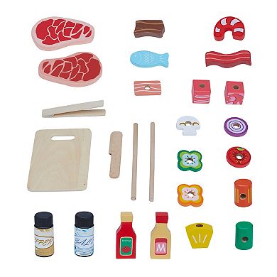 Teamson Kids Wooden BBQ Grill Play Set