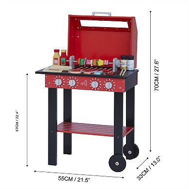 Teamson Kids Wooden BBQ Grill Play Set