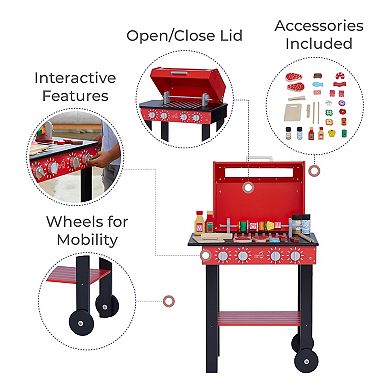 Teamson Kids Wooden BBQ Grill Play Set