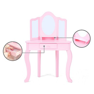 Teamson Kids Kids Corner Vanity & Stool Storage