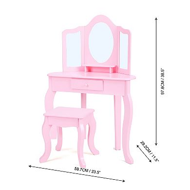 Teamson Kids Kids Corner Vanity & Stool Storage