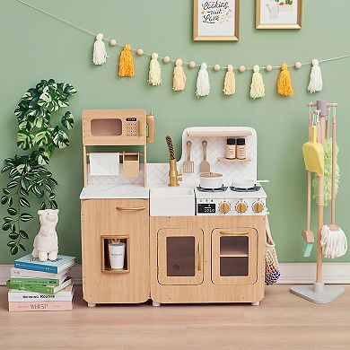 Teamson Kids 14-Piece Cyprus Wood Play Kitchen Playset
