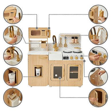 Teamson Kids 14-Piece Cyprus Wood Play Kitchen Playset