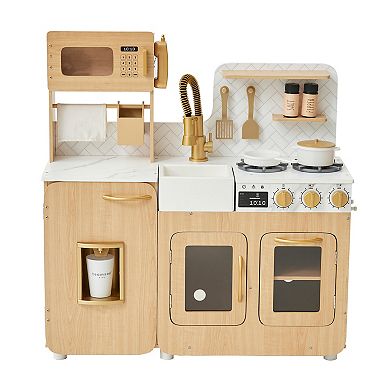 Teamson Kids 14-Piece Cyprus Wood Play Kitchen Playset