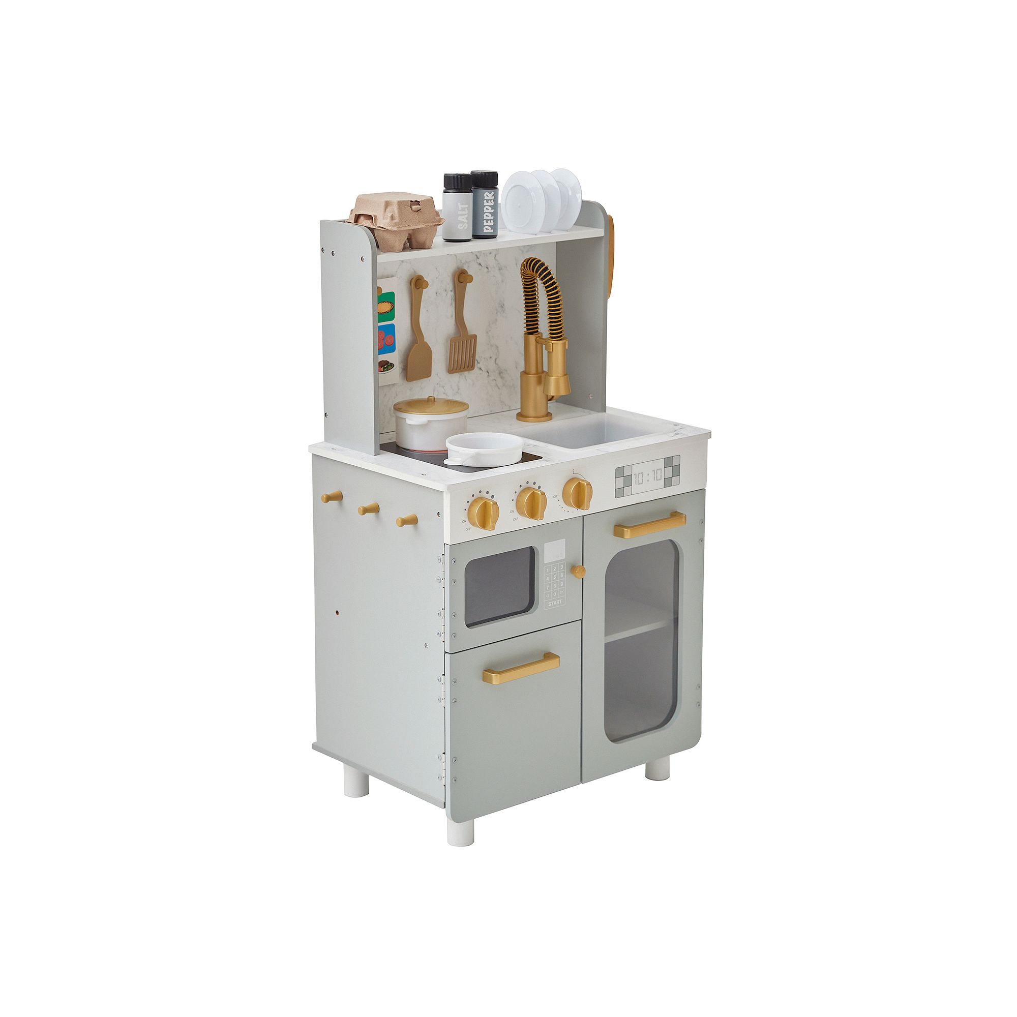 Teamson Kids Memphis Play Kitchen & Accessories Playset, Gray