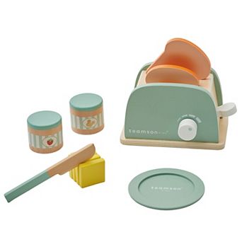 Teamson Kids Kids Wood Play Toaster & Accessories Playset