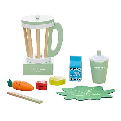 Teamson Kids 8-Piece Wooden Toy Blender Accessories Playset