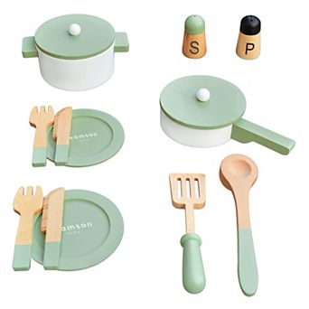 Teamson Kids Wood Pretend Play Cookware Playset