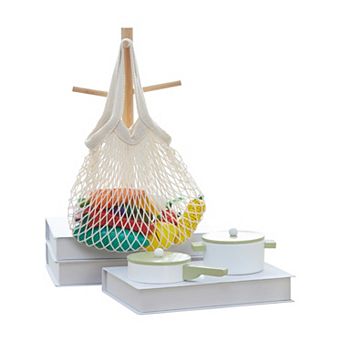 Teamson Kids 10 pc Cuttable Play Food & Market Bag Playset