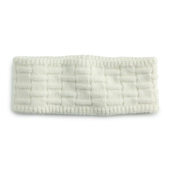 Women's Sonoma Goods For Life Basket Weave Cold Weather Headband - Polar Beige