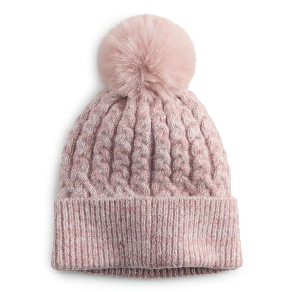 Women's Sonoma Goods For Life® Braided Cable Knit Beanie - Pink Nouveau