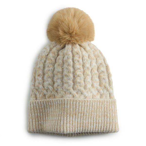 Women's Sonoma Goods For Life® Braided Cable Knit Beanie - Polar Beige