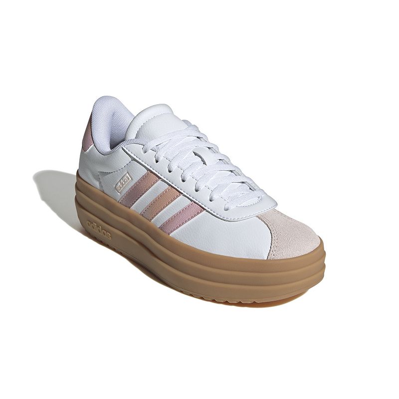 adidas VL Court Bold Big Kids' Sportswear Shoes, Girl's, Size: 4, White Pink