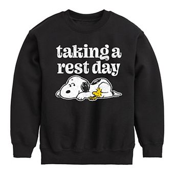Boys 8-20 Peanuts Snoopy & Woodstock Taking A Rest Day Fleece Sweatshirt