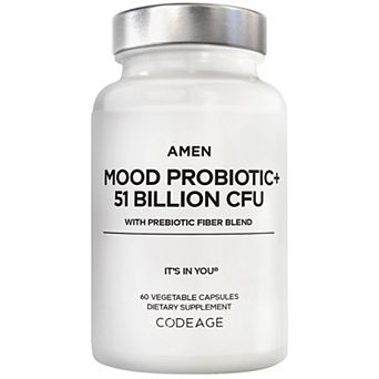 Amen Mood Probiotic 51 Billion CFUs + Prebiotics Supplement 60 ct