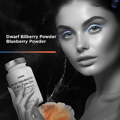 Amen Mood Probiotic 51 Billion CFUs + Prebiotics Supplement 60 ct