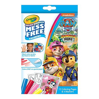 Crayola Color Wonder PAW Patrol Mini Foldalope 12PK, Mess-Free Coloring Book for Kids with 16 Pages and 3 Markers, Compact Size, Perfect for travel and Gifting, Paw Patrol Toys Set for Ages 3+