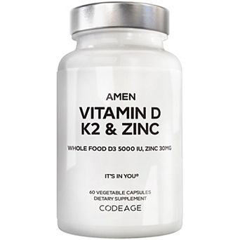 Amen Vitamin D, K2 & Zinc Supplement 60 ct