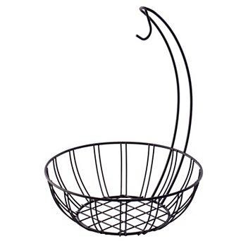 Wire Metal Fruit Basket Holder With Banana Hanger