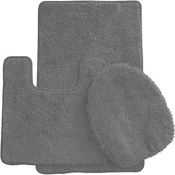 3 pc Bath Rug Set: 1 BR(18" x 30") , 1 CM(18" x 18") And 1 Toilet Seat Cover(APX 18" x 18")