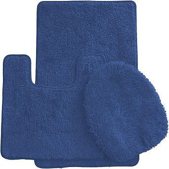 3 pc Bath Rug Set: 1 BR(18" x 30") , 1 CM(18" x 18") And 1 Toilet Seat Cover(APX 18" x 18")