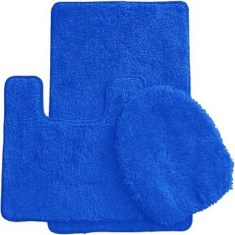 3 pc Bath Rug Set: 1 BR(18" x 30") , 1 CM(18" x 18") And 1 Toilet Seat Cover(APX 18" x 18")