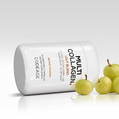 Multi Collagen Capsules + Gut Health Blend, Digestion Probiotics, Collagen 5 Types Botanicals, 90 Ct
