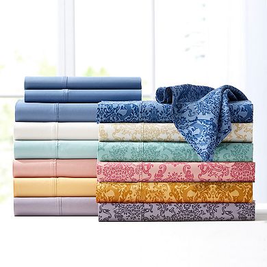 BrylaneHome Solid Damask 6 Piece Sheet Set