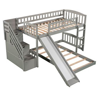 Merax Stairway Bunk Bed With Two Drawers And Slide
