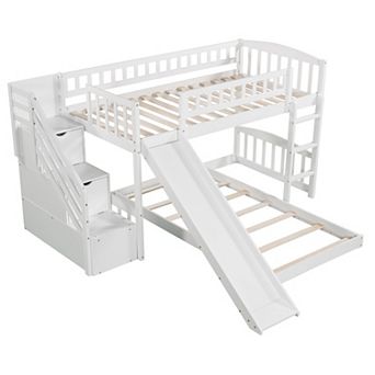 Merax Stairway Bunk Bed With Two Drawers And Slide