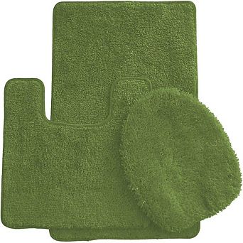 3 pc Bath Rug Set: 1 BR(18" x 30") , 1 CM(17" x 14") And 1 Toilet Seat Cover(APX 18" x 18")