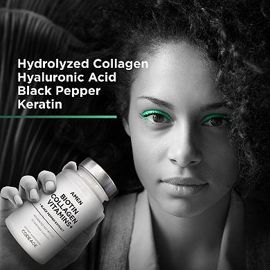 Amen Biotin Collagen Peptides + Vitamins C & E, Keratin 90 ct