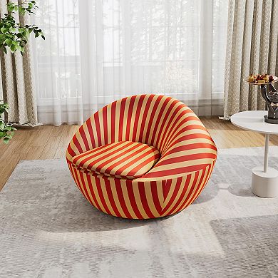 Lounge Chair-red Yellow Stripe