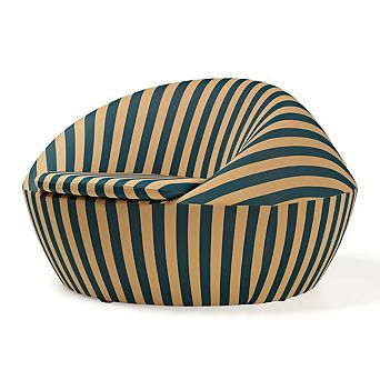 Lounge Chair-red Yellow Stripe