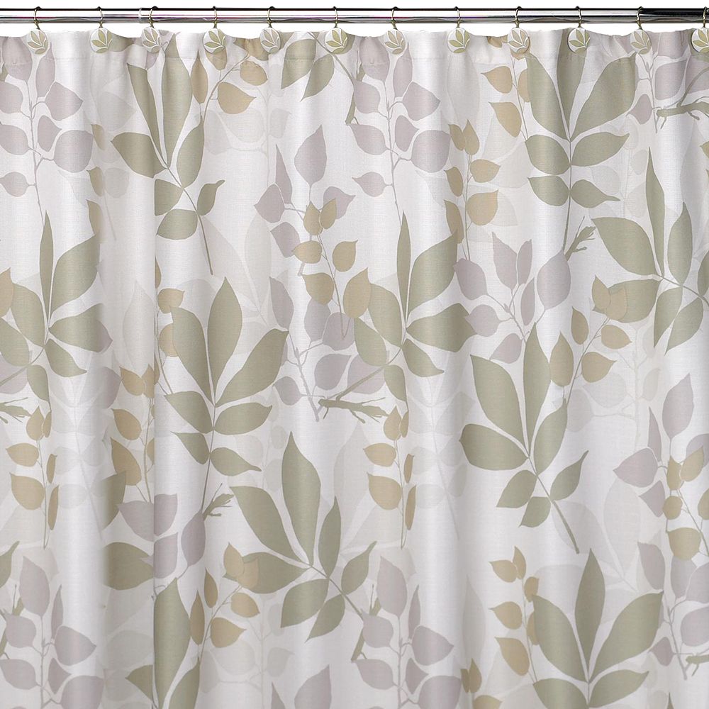 Creative Bath Shadow Leaves Fabric, Fabric Window Shower Curtain