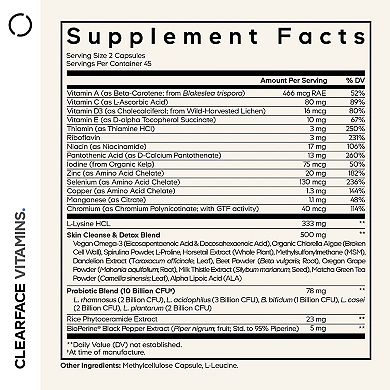 Codeage Clearface Pantothenic Acid & Niacin Vitamins Supplement 90 ct