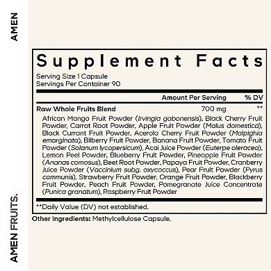 Amen Fruits Daily Vitamins Supplement 90 ct
