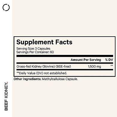 Codeage Grass-Fed Beef Kidney Glandular Supplement 180 ct