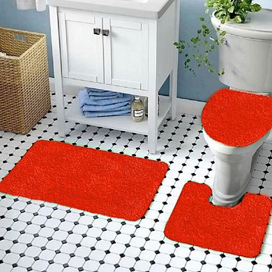 3 Piece Bath Rug Set: 1 BR(20" x 30") , 1 CM(20" x 14.7") And 1 Toilet Seat Cover(APX 20" x 20")