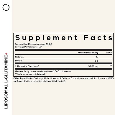 Codeage Liposomal L-Glutamine Powder 5000mg Supplement 16.67 oz