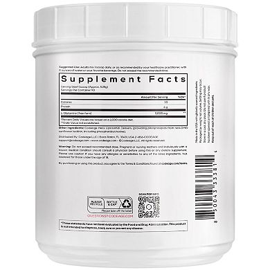 Codeage Liposomal L-Glutamine Powder 5000mg Supplement 16.67 oz