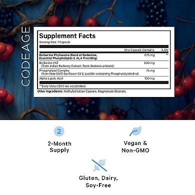 Codeage Berberine Phytosome Supplement 60 ct