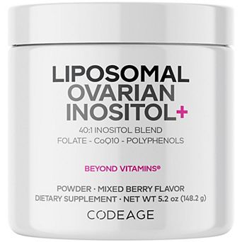 Codeage Liposomal Ovarian Inositol + Folate & CoQ10 Powder Supplement 5.2 oz