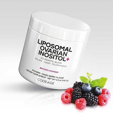 Codeage Liposomal Ovarian Inositol + Folate & CoQ10 Powder Supplement 5.2 oz