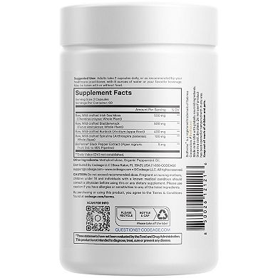 Codeage Raw Wildcrafted Irish Sea Moss Supplement 120 ct