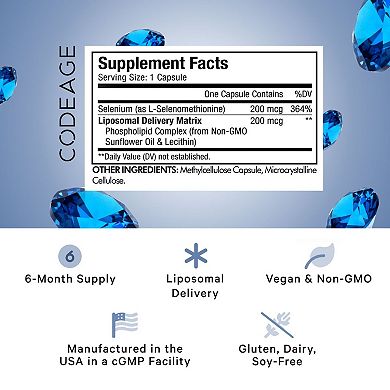 Codeage Liposomal Selenium Trace Mineral Supplement 180 ct