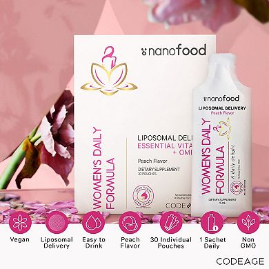 Codeage Liposomal Women's Daily Multivitamin Liquid Sachet Supplement 30 Pouches