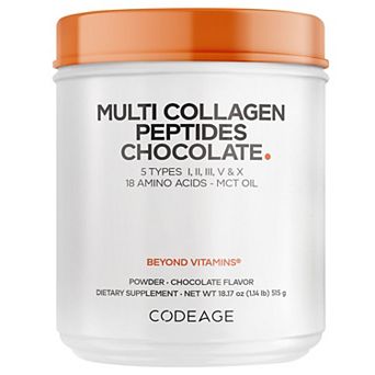 Codeage Multi Collagen Peptides Protein Chocolate Powder Supplement 18.17 oz