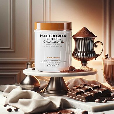 Codeage Multi Collagen Peptides Protein Chocolate Powder Supplement 18.17 oz